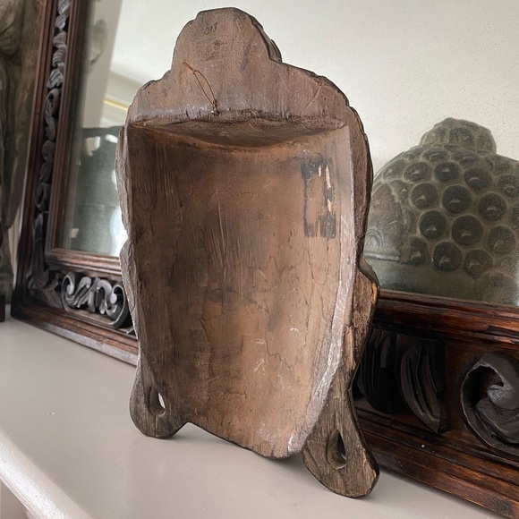 Vintage Tibet Buddha Wood Carved Mask - Picture 7 of 8